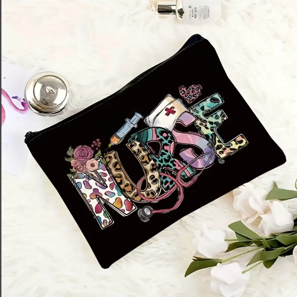 Nurse Print Black Bag Pouch - Picture 5 of 5
